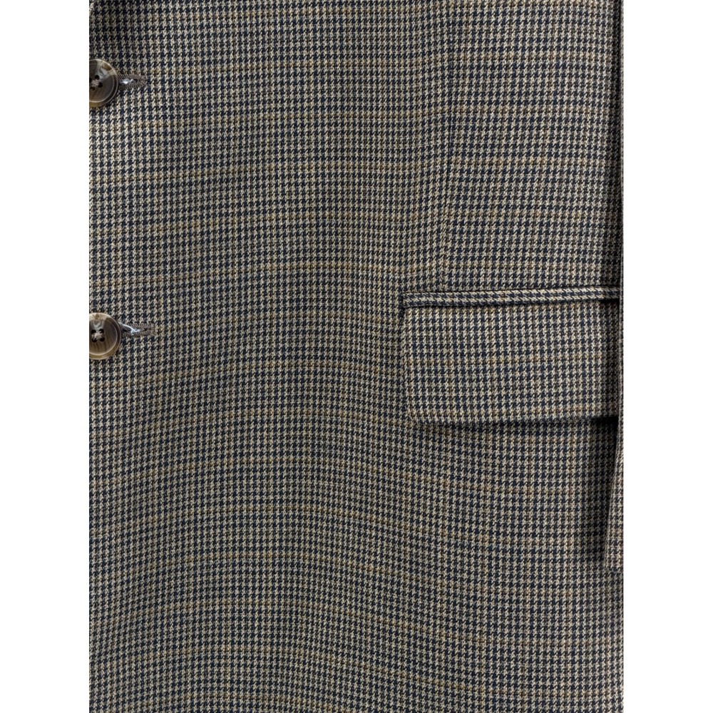 Chaps Ralph Lauren Mens 52R Blazer Brown Houndstooth Silk Blend Jacket - Picture 3 of 8